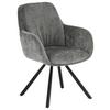 Armlehnstuhl Bela - Schwarz/Grau, LIFESTYLE, Holz/Textil (62/88/66cm) - MID.YOU