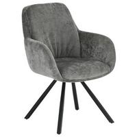 Armlehnstuhl Bela - Schwarz/Grau, LIFESTYLE, Holz/Textil (62/88/66cm) - MID.YOU