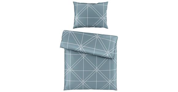 Satin Bettwäsche 140x200 cm Chalene Baumwolle Rauchblau - Blau, ROMANTIK / LANDHAUS, Textil (140/200cm) - James Wood