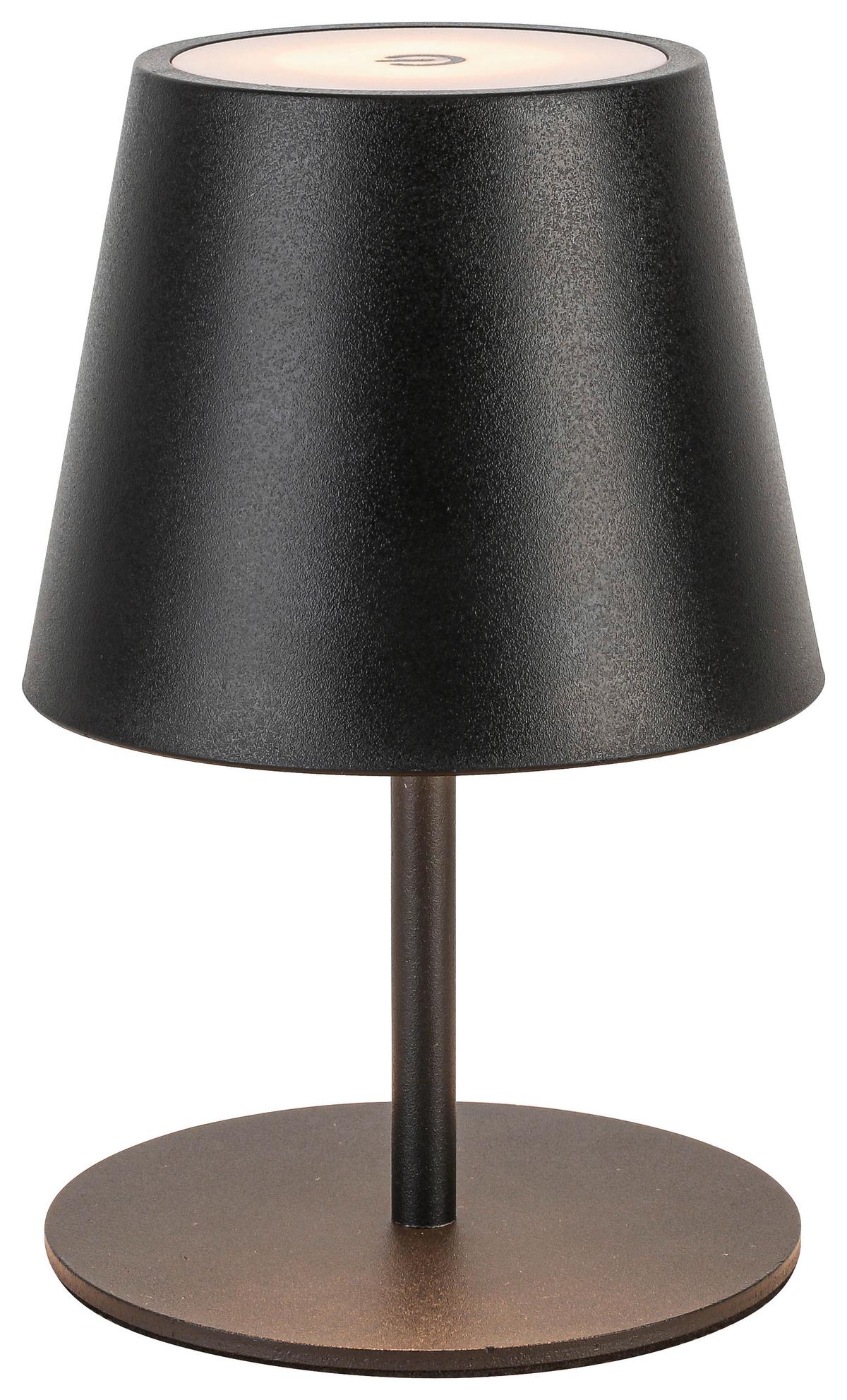 STOLNÍ LAMPA NA BATERIE NOEMI - černá, Konvenční, kov/plast (10,5/17-36cm) - Mömax