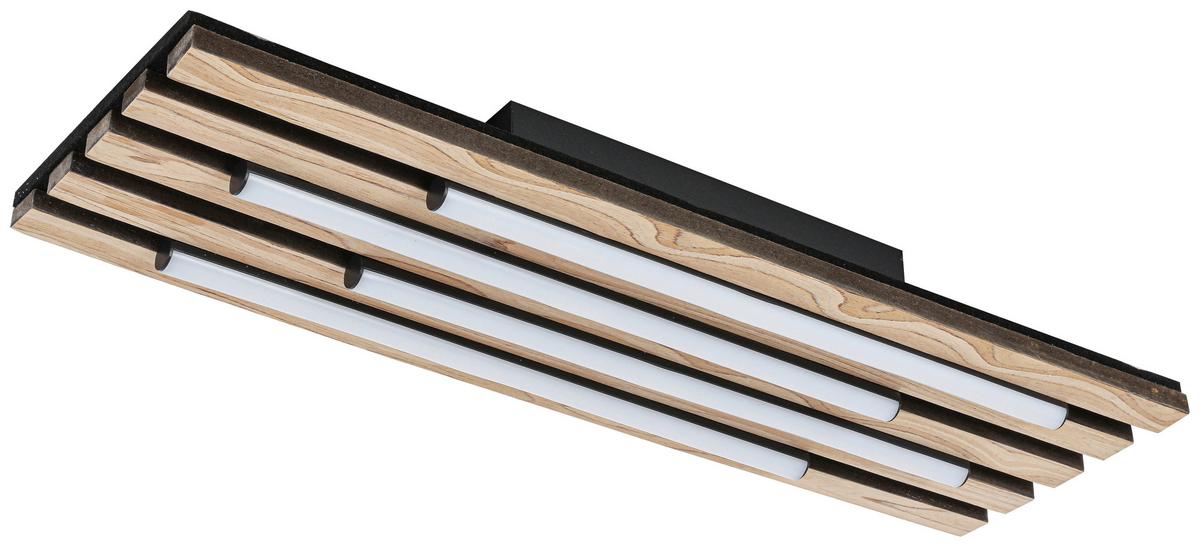 Led-deckenleuchte Paleo - Eichefarben/Schwarz, MODERN, Holzwerkstoff/Kunststoff (62/18,5/7,5cm) - Luca Bessoni