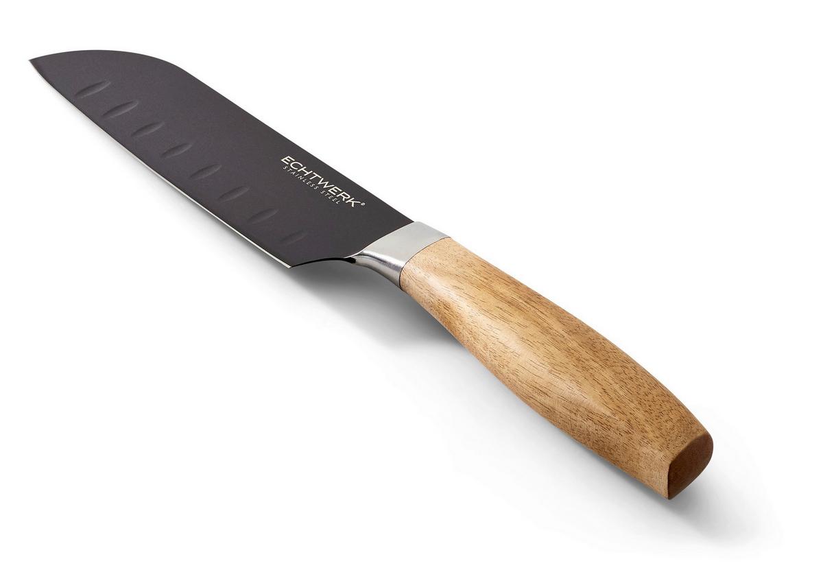 Santokumesser Rosenholz/ Schwarz Klinge: 15 cm - Schwarz, Basics, Metall (15cm) - Echtwerk