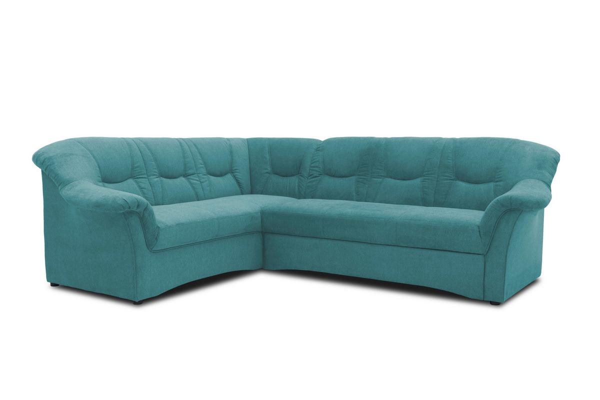 Ecksofa Sarafina Petrol S: 190x240 Cm - Petrol/Schwarz, KONVENTIONELL, Textil (190/240cm) - MID.YOU