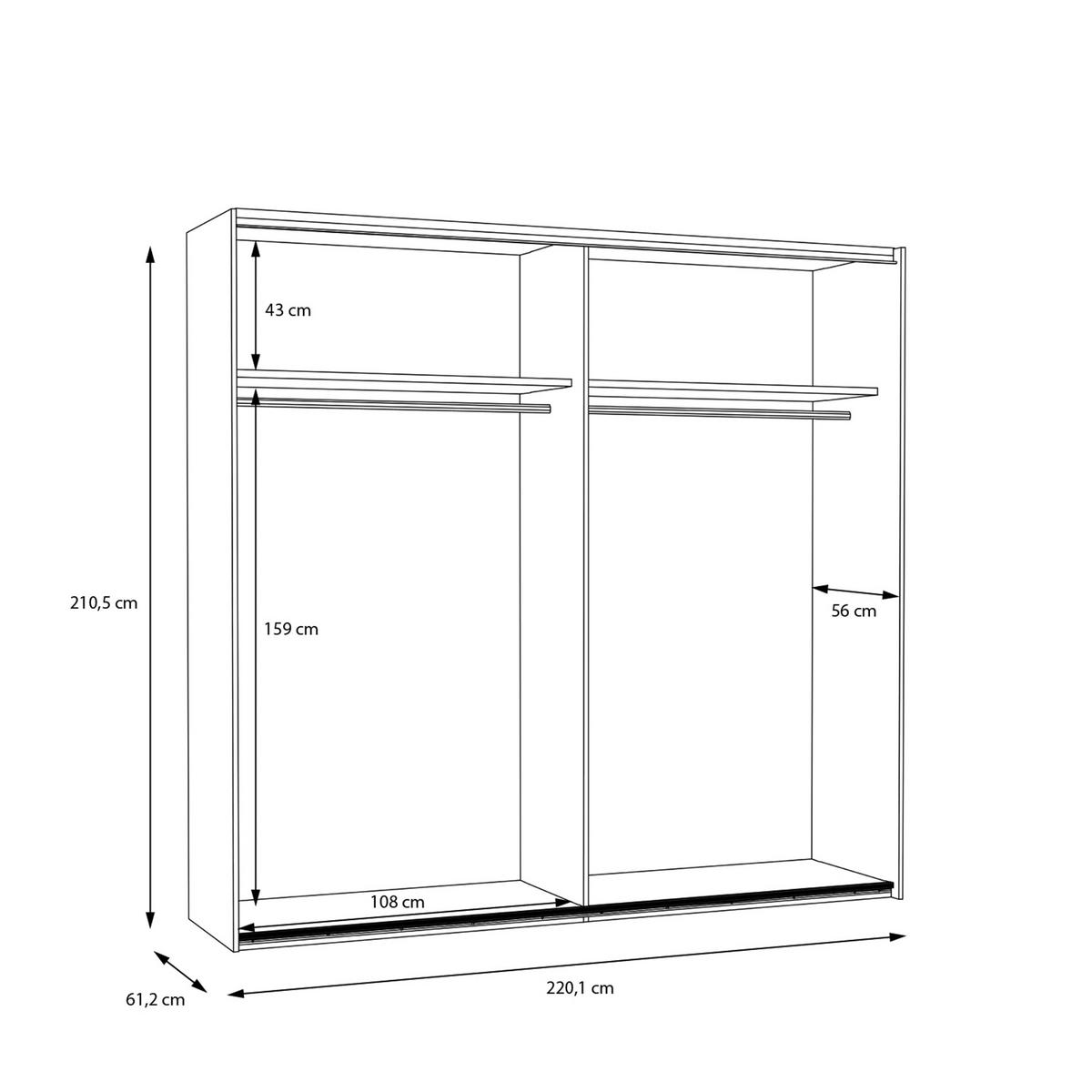 Ruhásszekrény Whenua 220/210,5 - tölgyfa színű/zsályazöld, Modern, faalapú anyag (220/210,5/62cm) - Mömax