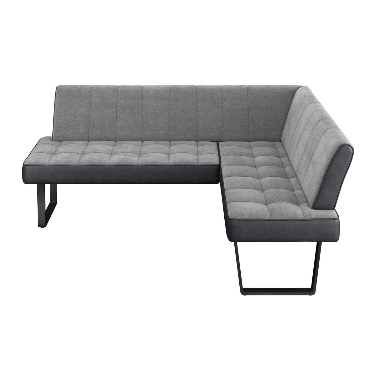 Eckbank Pag - Hellgrau/Schwarz, KONVENTIONELL, Textil/Metall (200/160cm) - MID.YOU