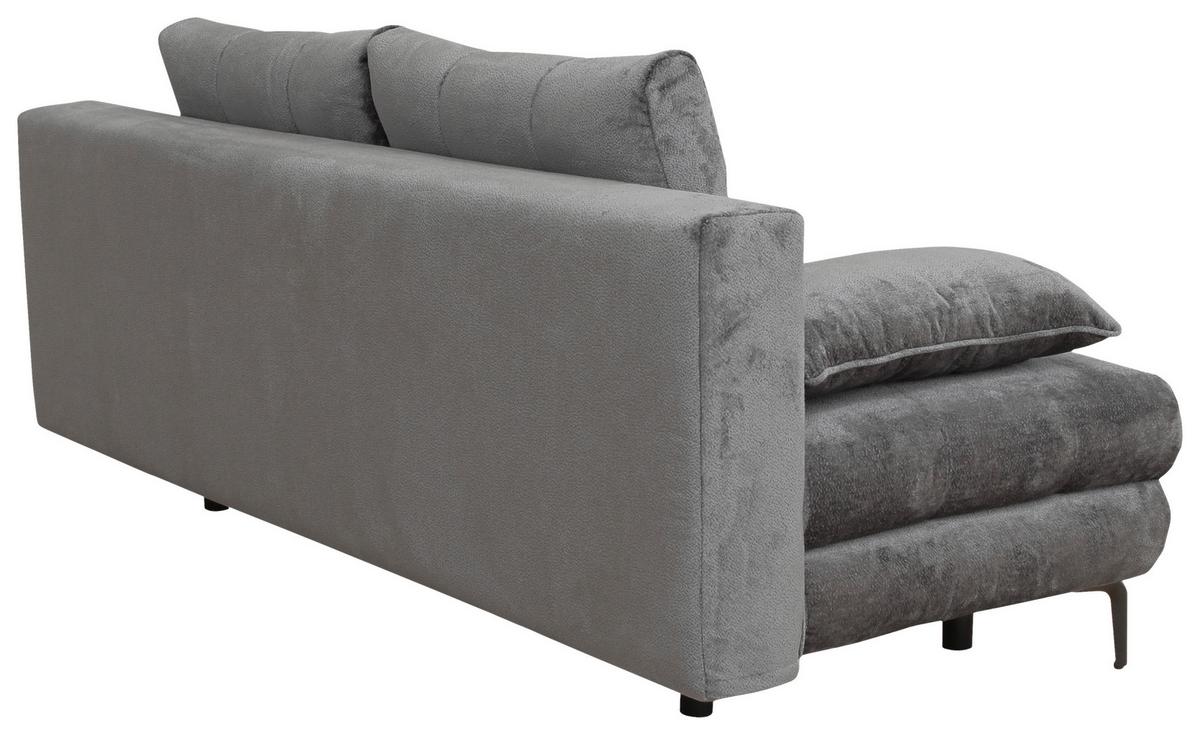 Schlafsofa Perla Graphitfarben B: 203 cm - Schwarz/Graphitfarben, KONVENTIONELL, Textil (203/94/96cm)