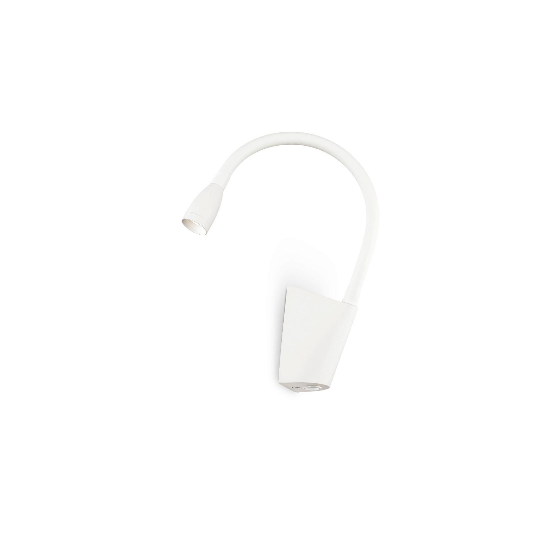 Led-wandleuchte Bianco Weiß B: 18,5 Cm - Weiß, Design, Kunststoff/Metall (6/18,5/30cm) - Ideal Lux
