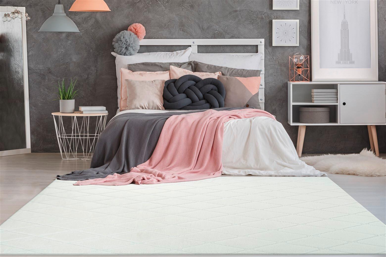 Teppich Vivica Weiß, 80x150 cm - Weiß, KONVENTIONELL, Textil (80/150cm)