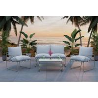 Loungegarnitur Miami - Beige/Grau, MODERN, Glas/Textil (128/62/82cm) - Beldano