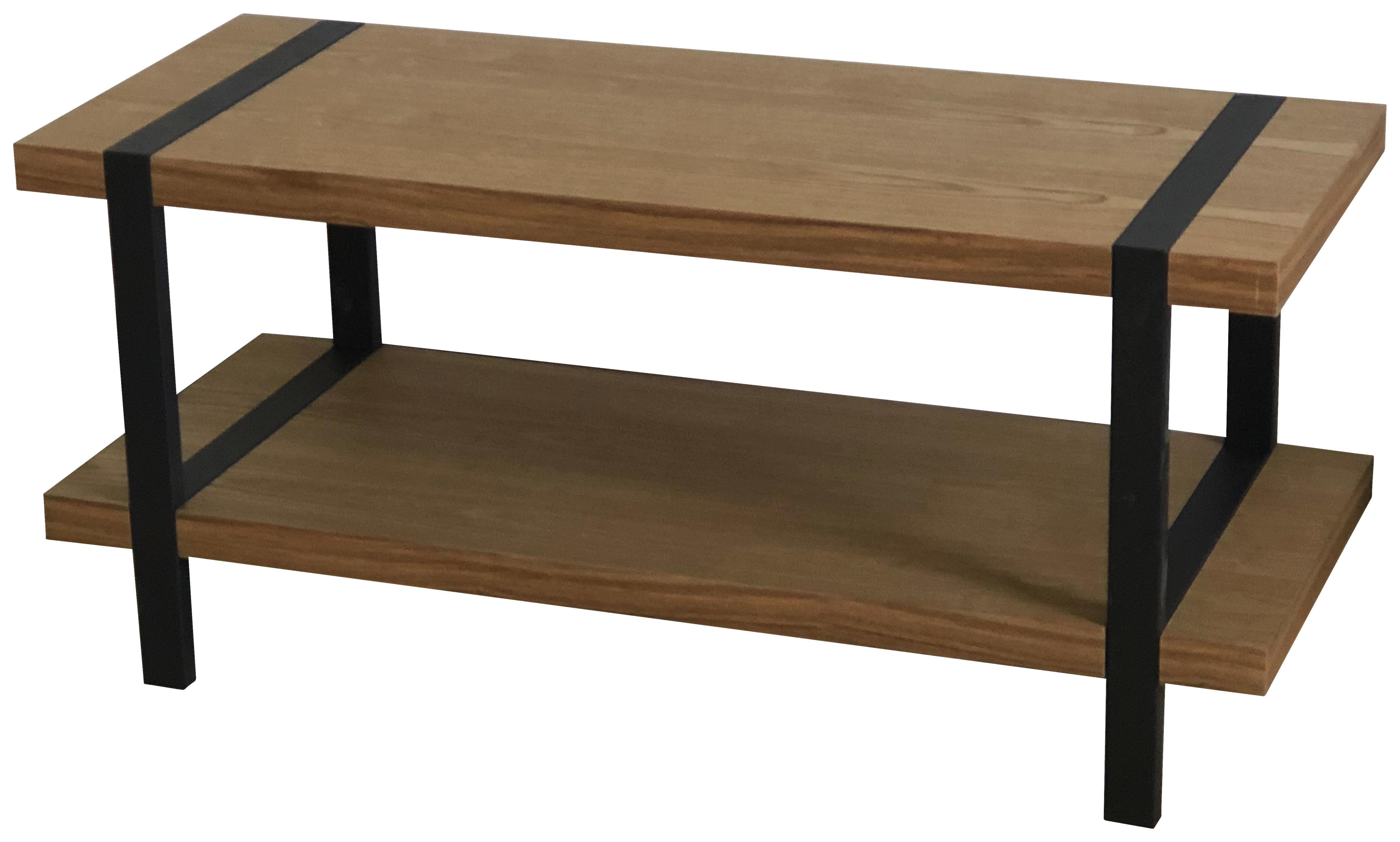 Regal Timber B: 100 cm Natur - Schwarz/Naturfarben, MODERN, Holzwerkstoff/Metall (100/45/40cm)