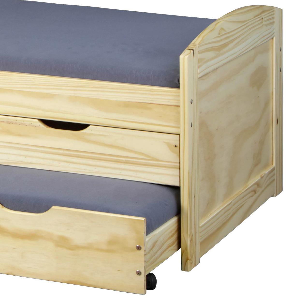 Ausziehbett Mit Bettkasten 90x200 Marinella Kieferfarben - Kieferfarben, Basics, Holz/Kunststoff (90/200cm) - MID.YOU