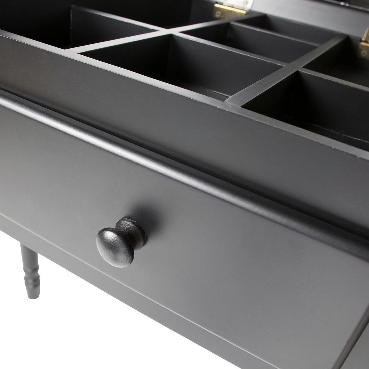 Schminktisch Romy Schwarz B: 75 cm - Schwarz, Design, Holz (75/38/78cm) - Livetastic