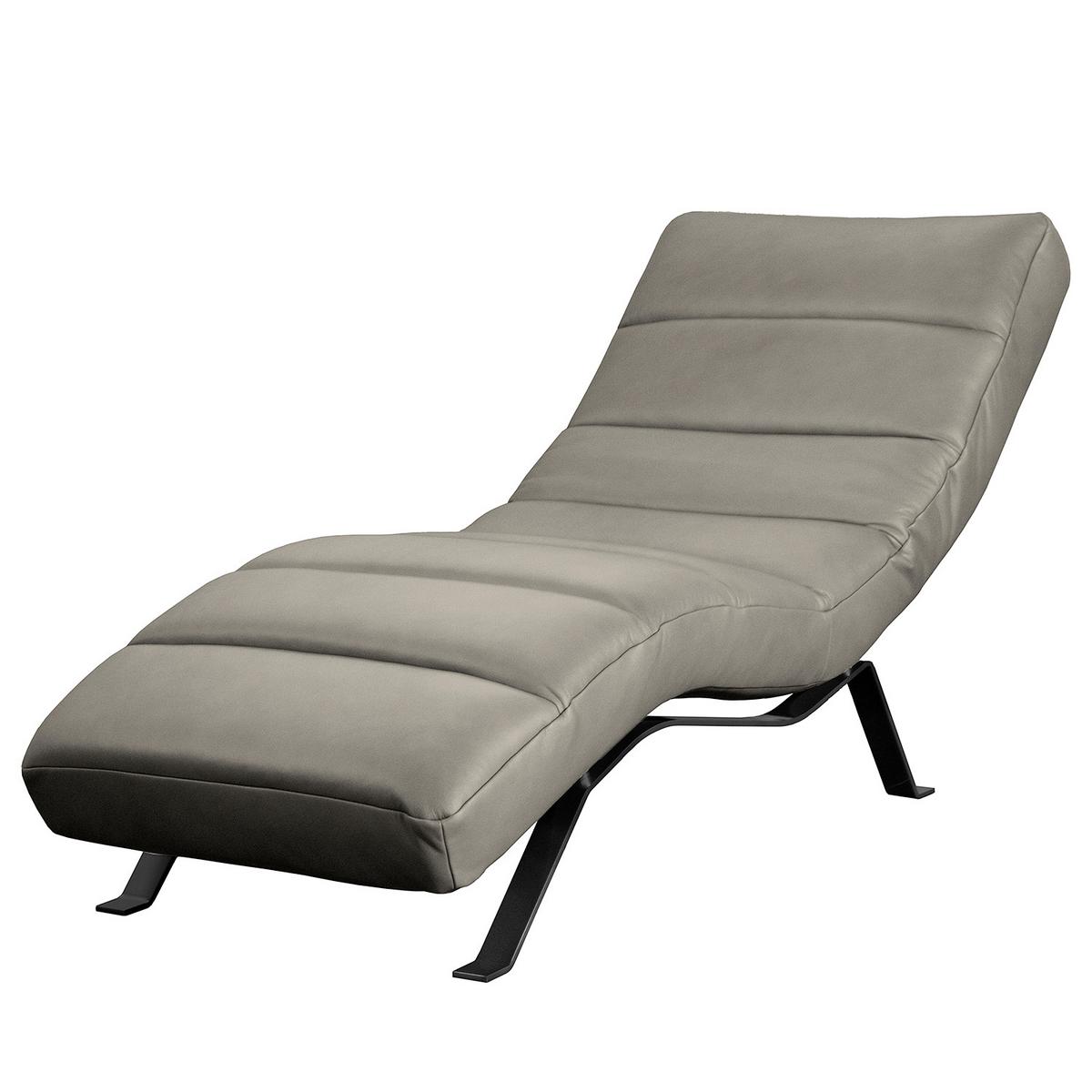 Relaxliege Swing Black Grau B: 65 Cm - Schwarz/Grau, Design, Leder (65/65-95/171cm) - Livetastic