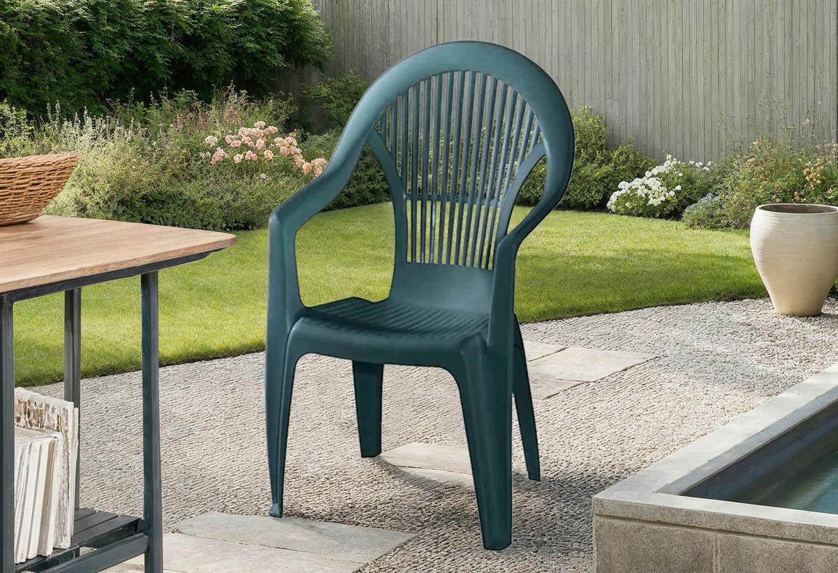 Gartensessel Stapelbar Kunststoff - Grün, KONVENTIONELL, Kunststoff (54/93/57cm) - Siena Garden