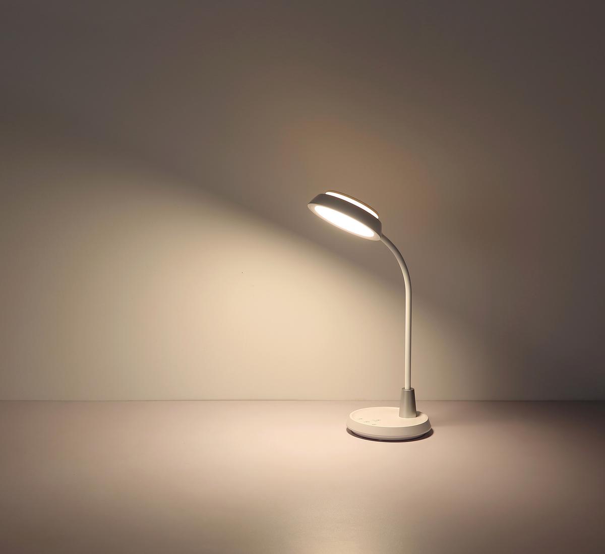 LED-Tischleuchte Memory-Funktion - Silberfarben/Weiß, Design, Kunststoff (30,6/17,2/44,8cm) - Globo