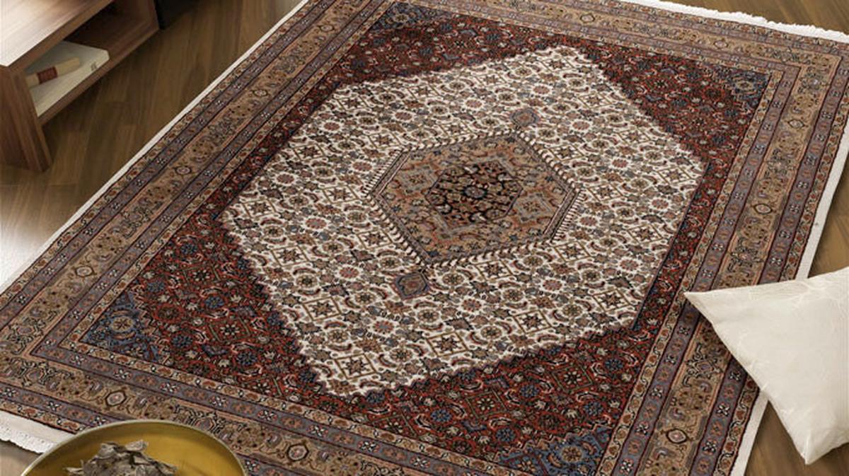 Orientalischer Webteppich Creme/Beige Bidjar 120x180 cm - Beige/Creme, Basics, Textil (120/180cm) - Cazaris