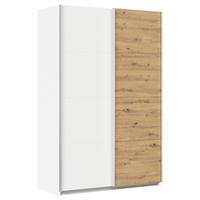 Schwebetürenschrank 136cm Feldkirch, Weiß/eiche - Weiß/Eiche Artisan, MODERN, Holzwerkstoff (136/210/62cm)