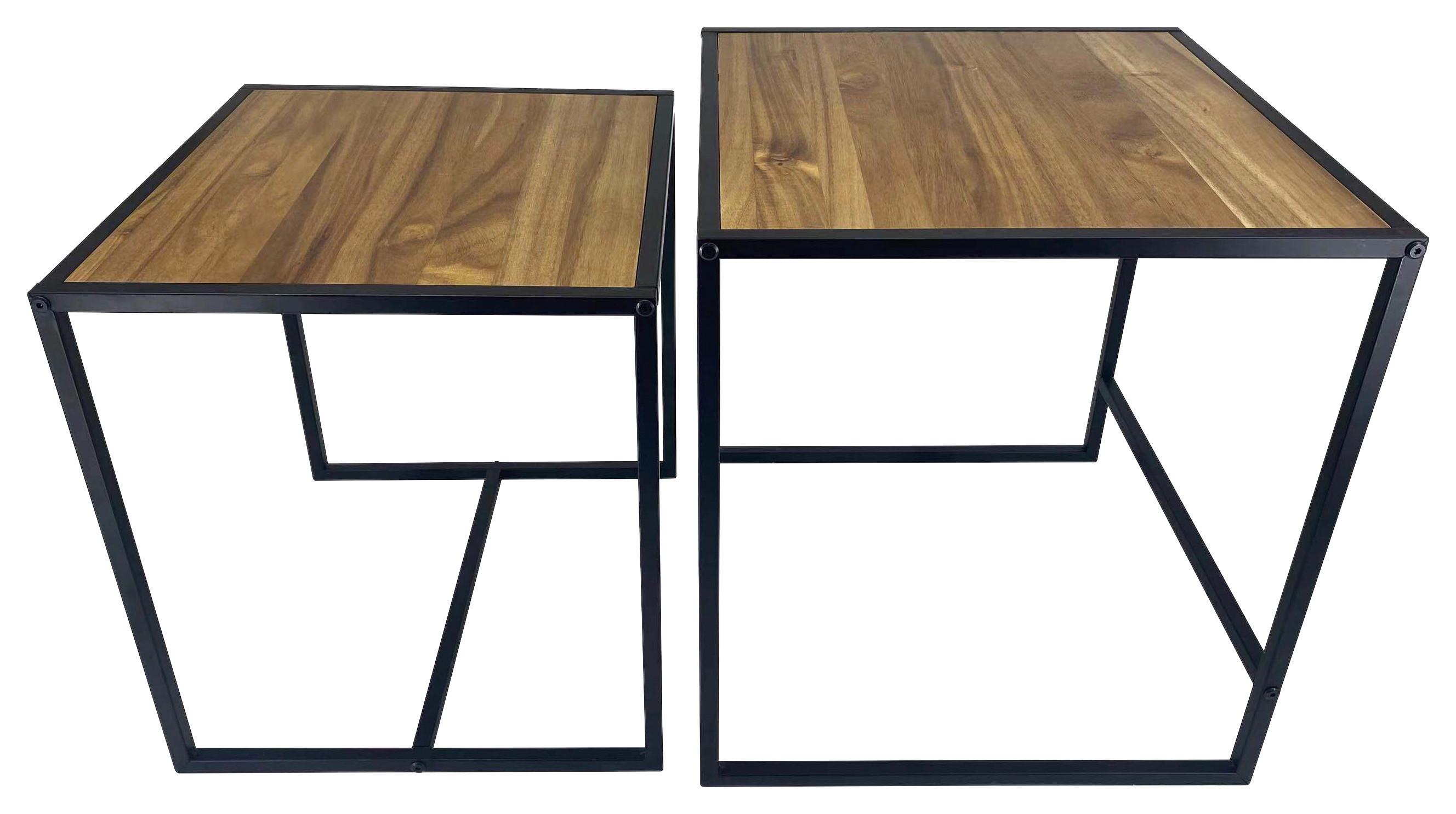 Beistelltisch Duos - Schwarz/Akaziefarben, MODERN, Holz/Holzwerkstoff (45/50/45cm)