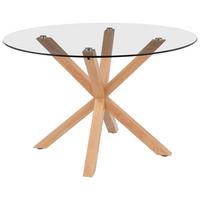 Esstisch Nara Eichefarben D: 119 cm - Klar/Eichefarben, MODERN, Glas/Metall (119/119/75,5cm) - P & B
