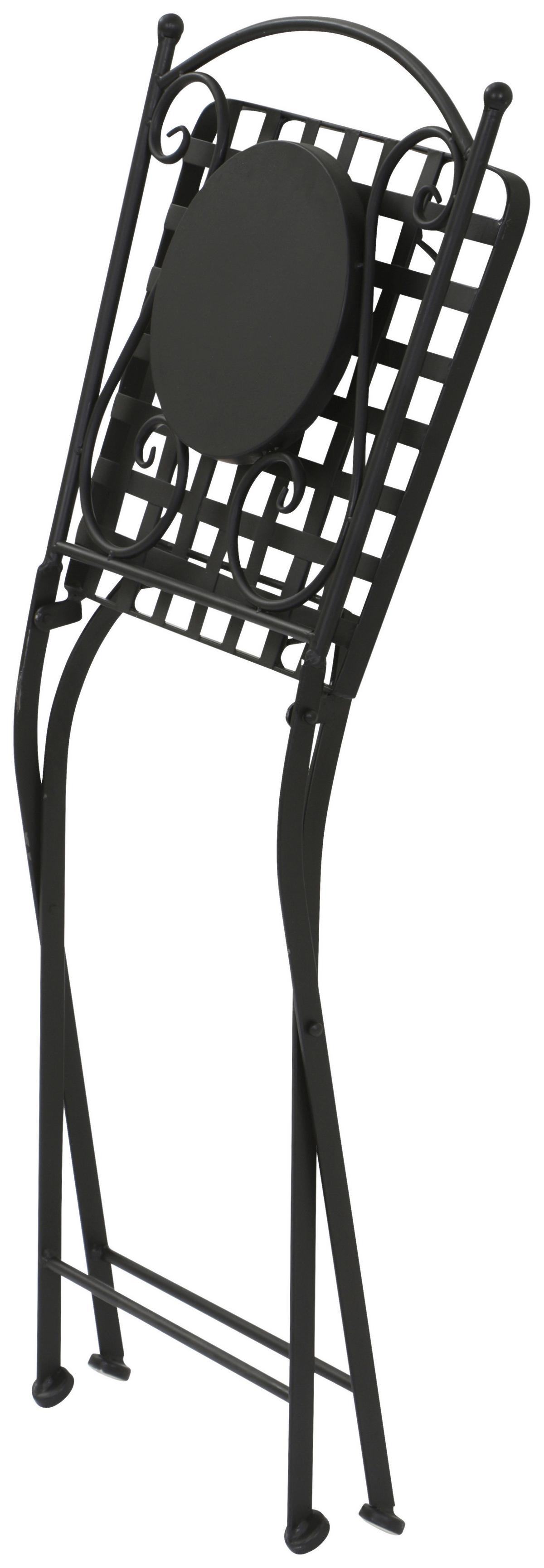 Gartensessel Klappbar Metall/keramik - Multicolor/Schwarz, MODERN, Keramik/Metall (39/88,5/49,5cm) - Siena Garden