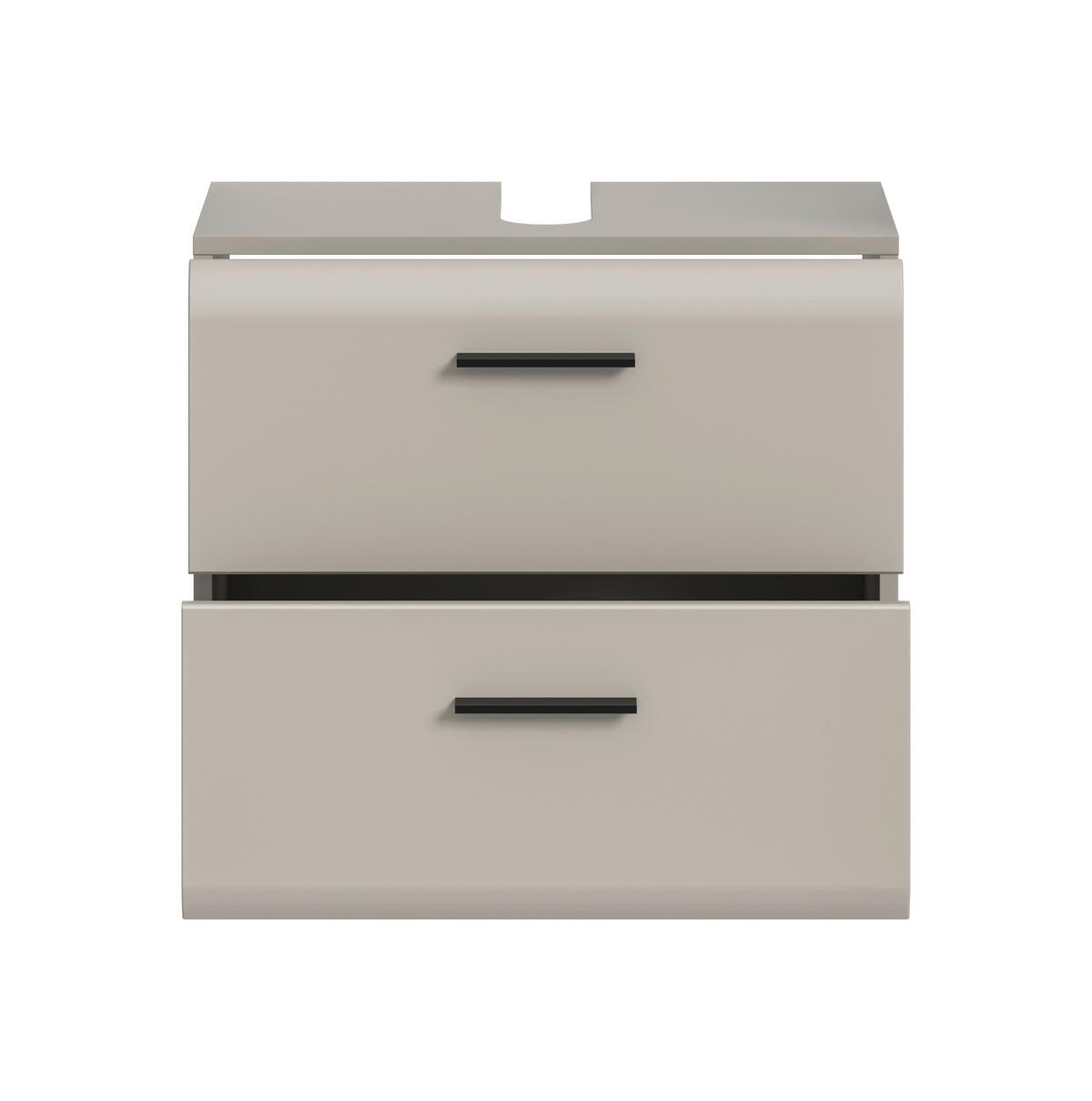 WASCHBECKENUNTERSCHRANK Ice Kaschmir B: 60cm - Kaschmir/Schwarz, Trend, Holzwerkstoff (60/55/30cm) - MID.YOU