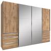 Schwebetürenschrank M. Spiegel + Laden 300cm Level 36a, Eiche - Eichefarben, MODERN, Glas/Holzwerkstoff (300/216/65cm) - Livetastic