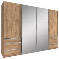 Schwebetürenschrank M. Spiegel + Laden 300cm Level 36a, Eiche - Eichefarben, MODERN, Glas/Holzwerkstoff (300/216/65cm) - Livetastic