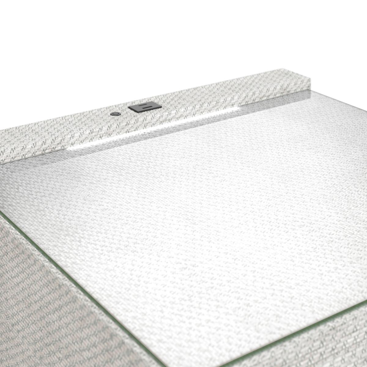 Nachtkästchen Brisbane I inkl. USB Anschluss B: 49,5cm - Creme, Trend, Glas/Holzwerkstoff (49,5/56,5/46cm) - Sembella