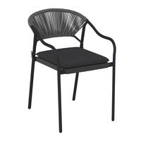 Gartensessel Lily Metall/Kunststoff/Textil - Dunkelgrau/Hellgrau, MODERN, Kunststoff/Textil (55/61/85cm) - Luca Bessoni