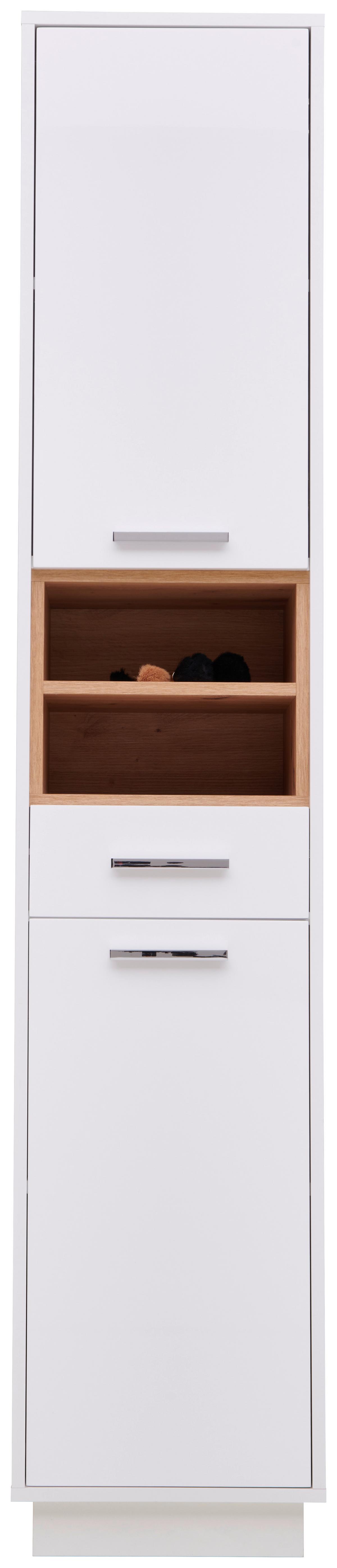 Badezimmer Milano Weiß, Dekor Artisan B: 156 cm - Weiß/Eiche Artisan, MODERN, Holzwerkstoff (156/190/40cm)