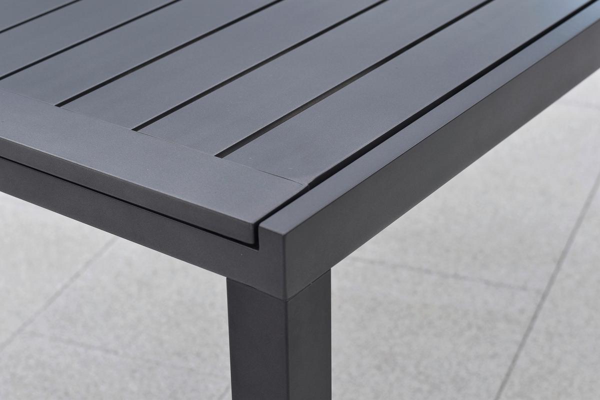 Gartentischgruppe Verona 7 -Teilig. Graphitfarben/Grau - Graphitfarben/Grau, KONVENTIONELL, Kunststoff/Textil - Gardenson
