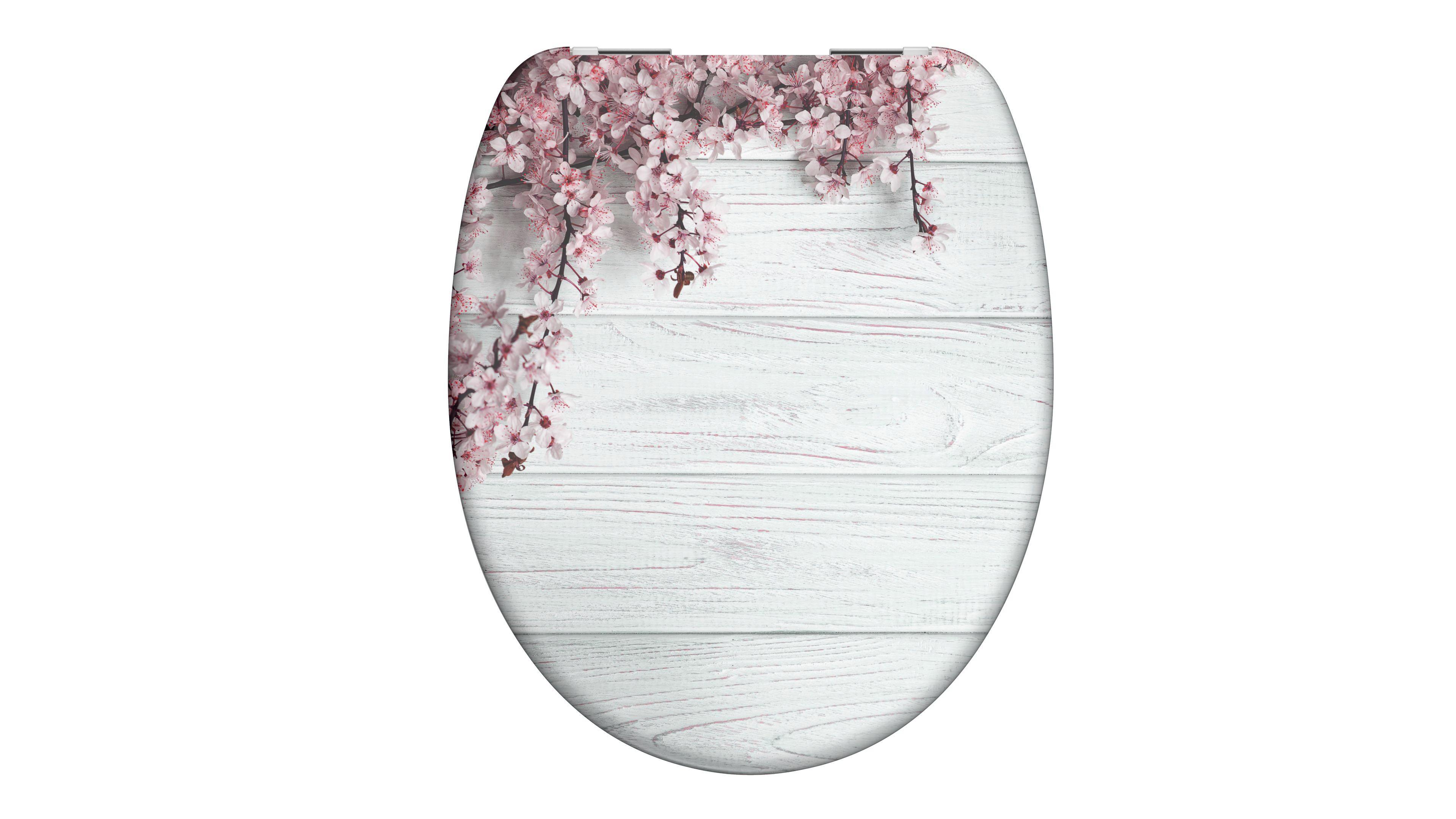 WC-Sitz mit Blumenmuster