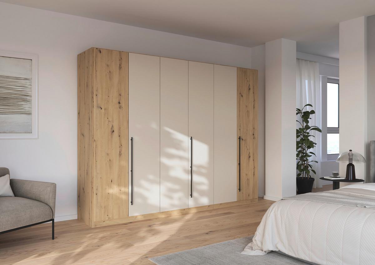 Kleiderschrank Safari B: 271 cm - Champagner/Eiche Artisan, KONVENTIONELL, Holzwerkstoff (271/210/54cm)