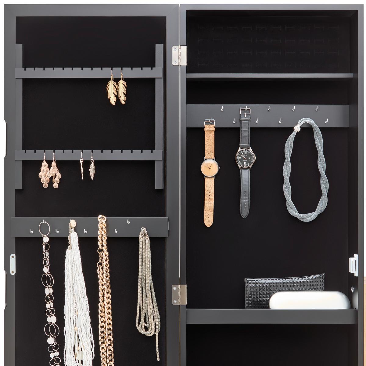 SKŘÍŇKA NA ŠPERKY VIOLA -EXKLUSIV- - černá/přírodní barvy, Moderní, kov/dřevo (42/145/38cm) - Mömax