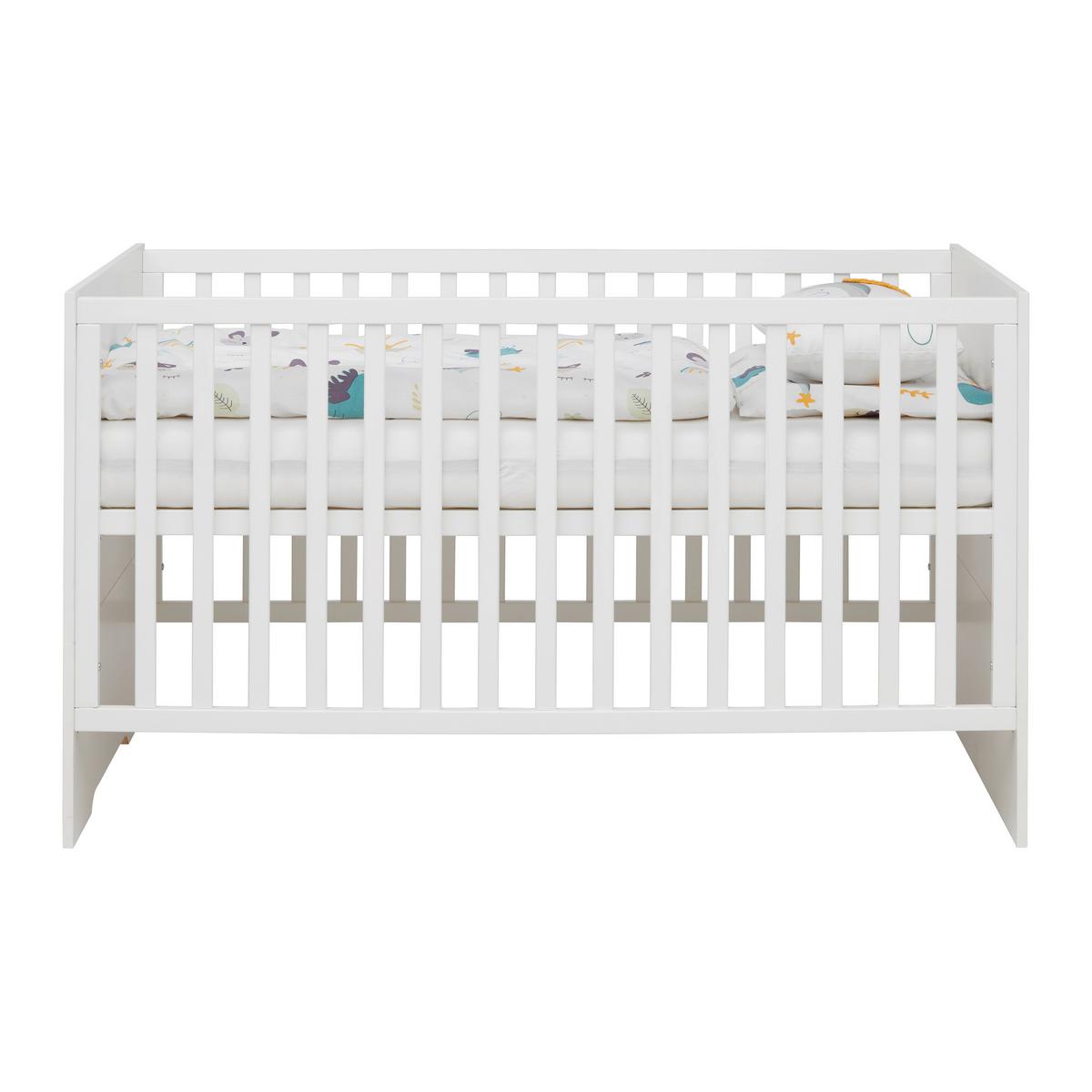 Gitterbett Luna 76x142 Cm Weiß - Weiß, Basics, Holzwerkstoff (76/82/142cm) - Roba