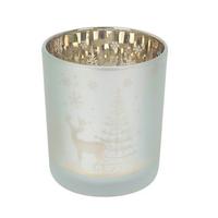 Windlicht Amalie - Silberfarben/Goldfarben, KONVENTIONELL, Glas (8,8/10cm) - Luca Bessoni