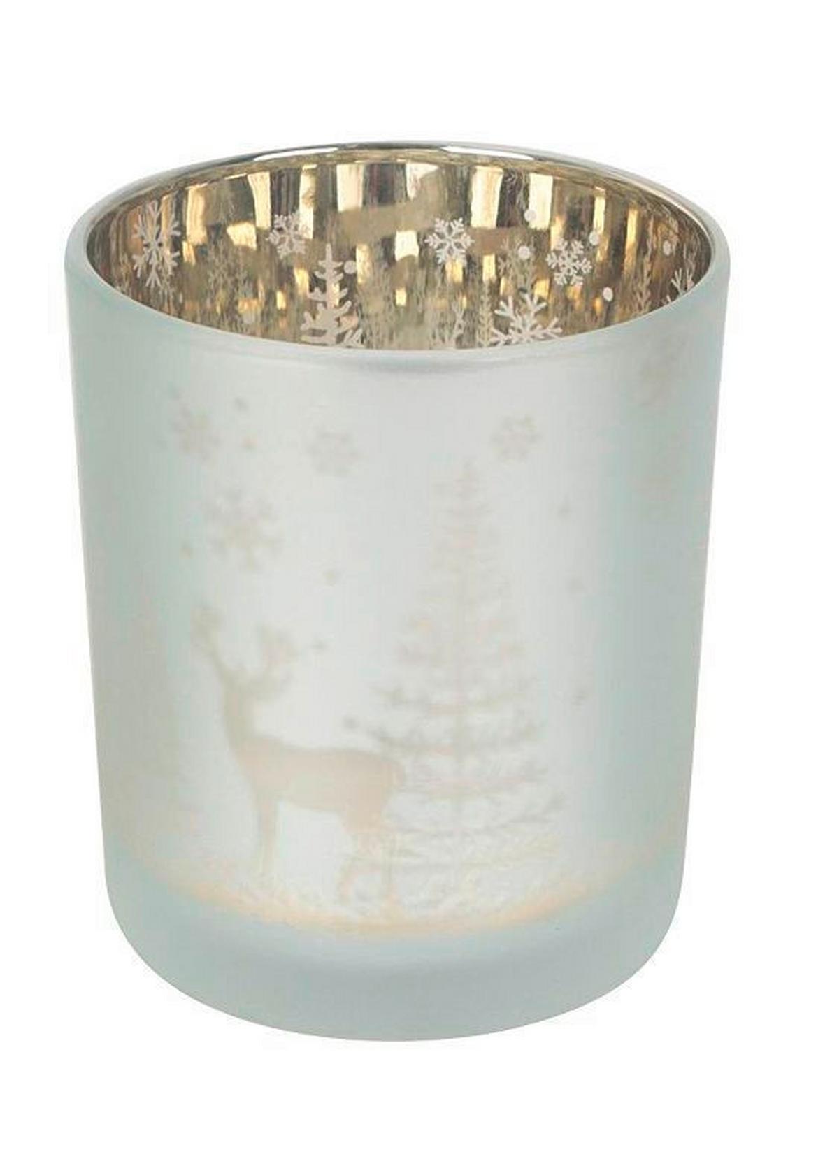 Windlicht Amalie - Silberfarben/Goldfarben, KONVENTIONELL, Glas (8,8/10cm) - Luca Bessoni