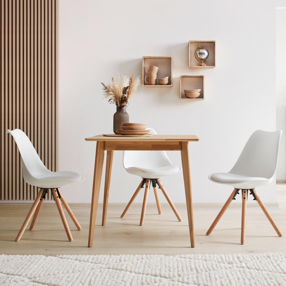 Jídelní stůl Rita, dřevo dub, š: 80 cm - barvy dubu, Konvenční, dřevo (80/80/75cm) - Zandiara