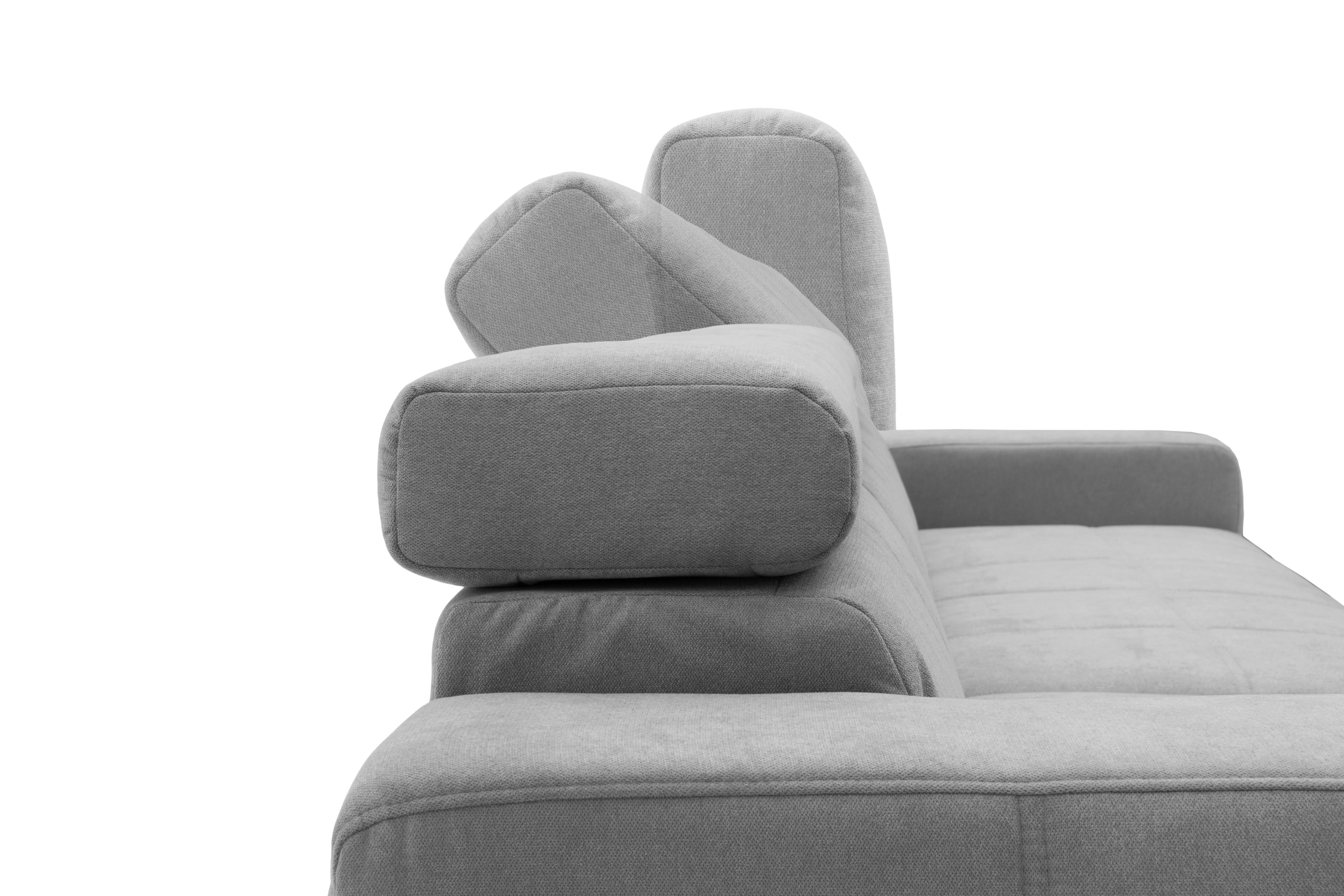 Ecksofa Mit Sitztiefen- Verstellung Brandon Dunkelgrau - Dunkelgrau/Schwarz, Design, Textil (175/285cm) - MID.YOU