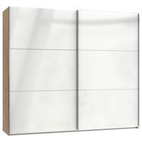 Schwebetürenschrank B: 200 Cm Level Weiß/eichefarben Dekor - Eichefarben/Weiß, MODERN, Holzwerkstoff (200/216/65cm) - MID.YOU