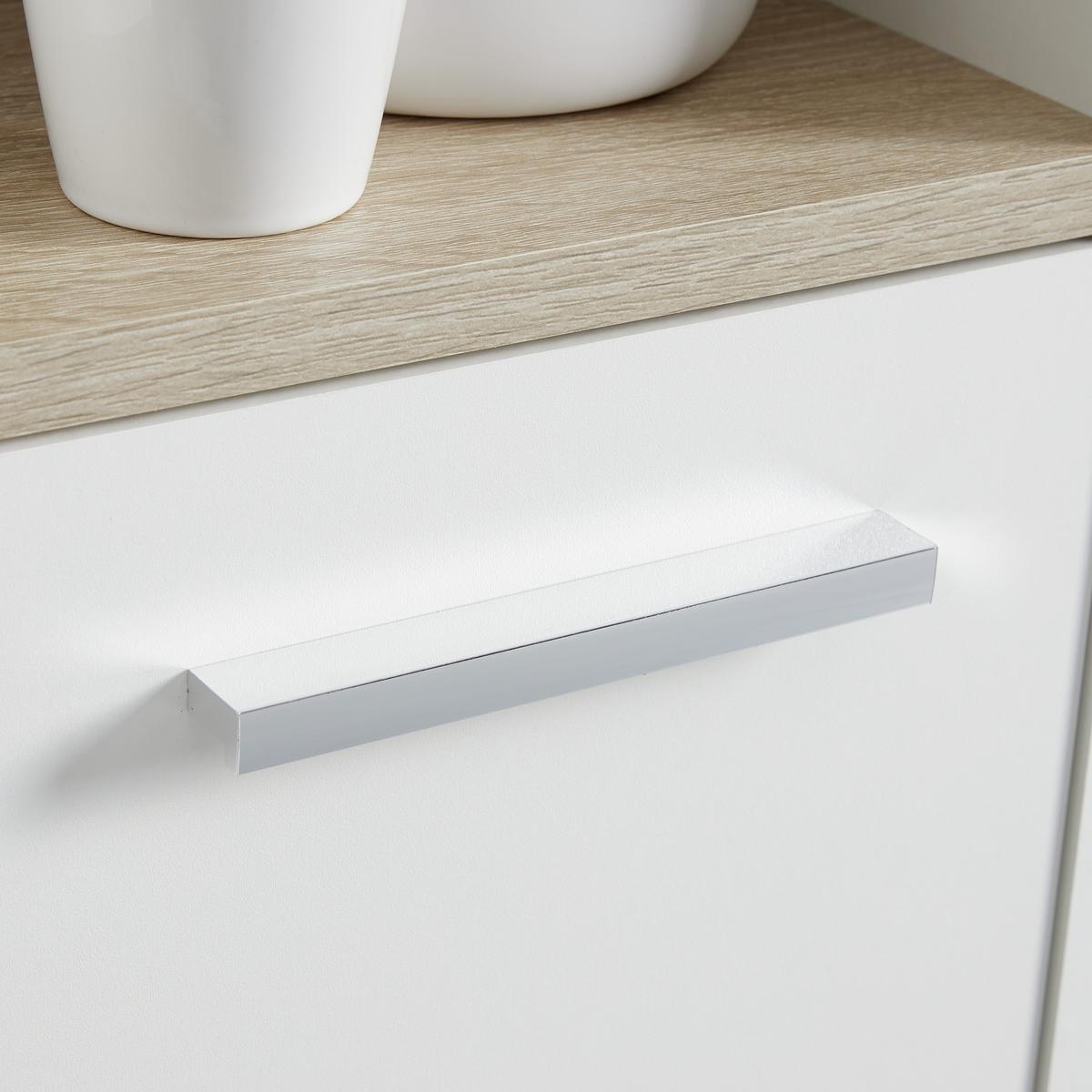 Hochschrank mit Offenem Fach Yasmin B:30cm Weiß/Eiche Dekor - Eichefarben/Schwarz, Basics, Holzwerkstoff (30/175/28,3cm) - MID.YOU