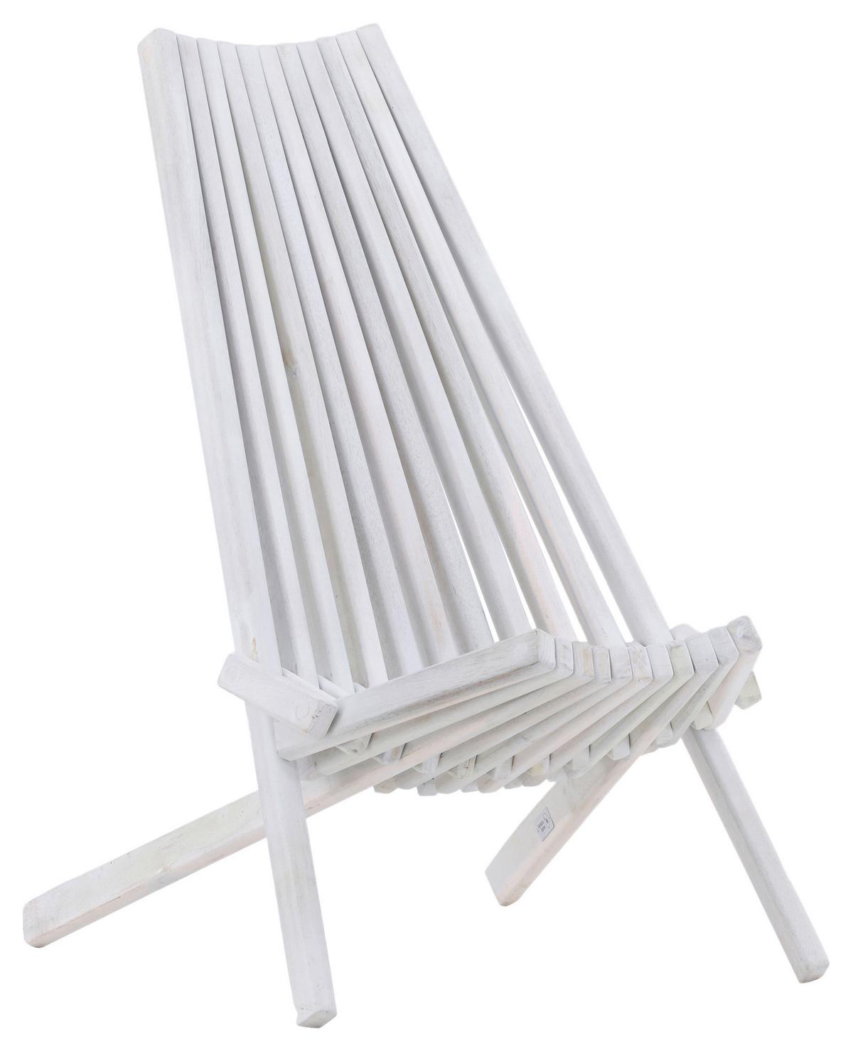 Strandsessel Wetterfest Asta Holz - Weiß, KONVENTIONELL, Holz (57/79/73cm) - Gardenson