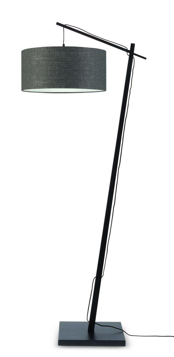Stehlampe Andes Schwarz/ Dunkelgrau Mit Fußschalter - Dunkelgrau/Schwarz, Design, Naturmaterialien (47/176/23cm) - Good & Mojo