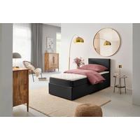 Boxbett mit Topper Carolina 90x200 cm - Schwarz/Grau, Basics, Textil (90/200cm) - P & B