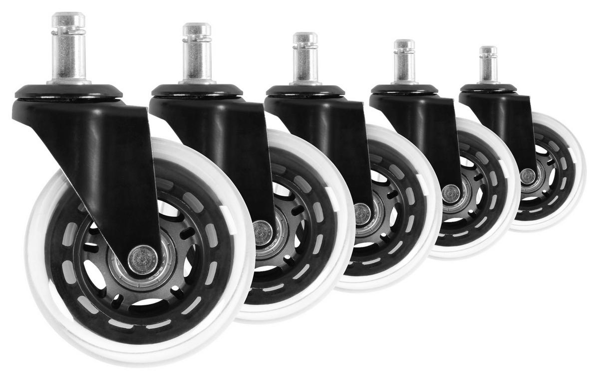 Drehstuhlrolle Ø 7,5 Cm 5er-Set - Schwarz, Basics, Kunststoff (7,5cm) - MID.YOU