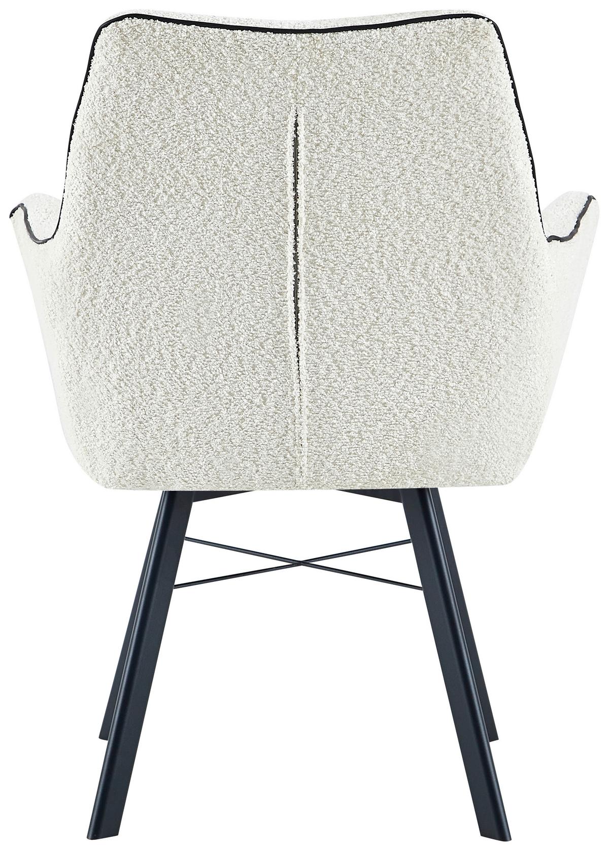 Armlehnstuhl Allie 125 Creme - Creme, Design, Textil/Metall (64/91/61cm) - Kayoom