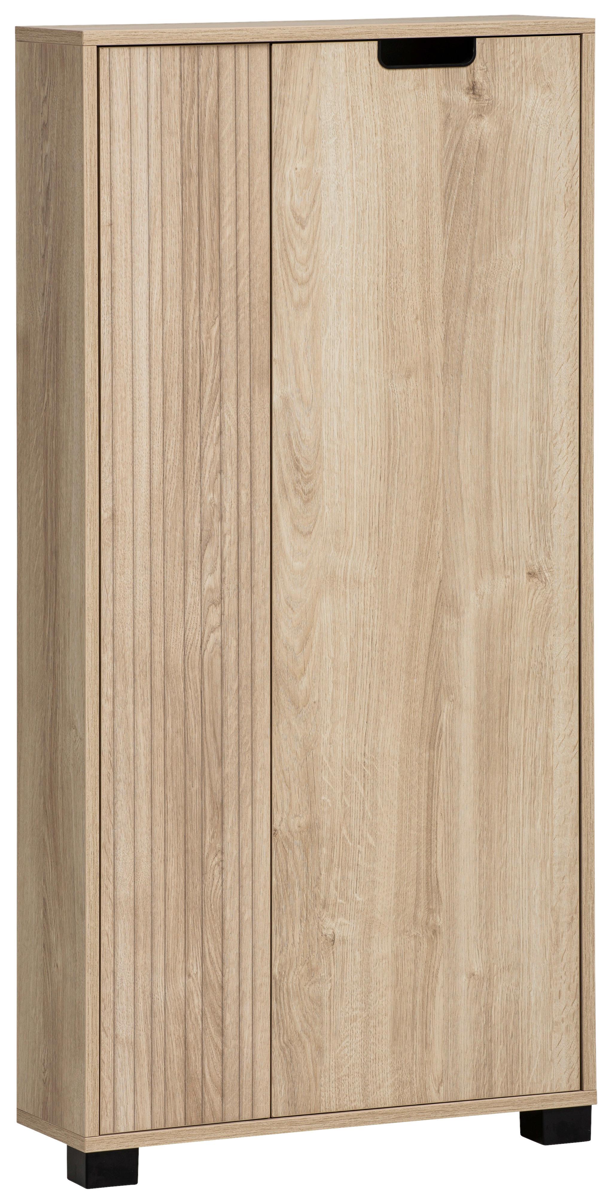 Highboard Emmik, Eiche Artisan B: 59,8 - Schwarz/Eiche Artisan, Design, Holzwerkstoff (59,8/124/19,55cm) - MID.YOU