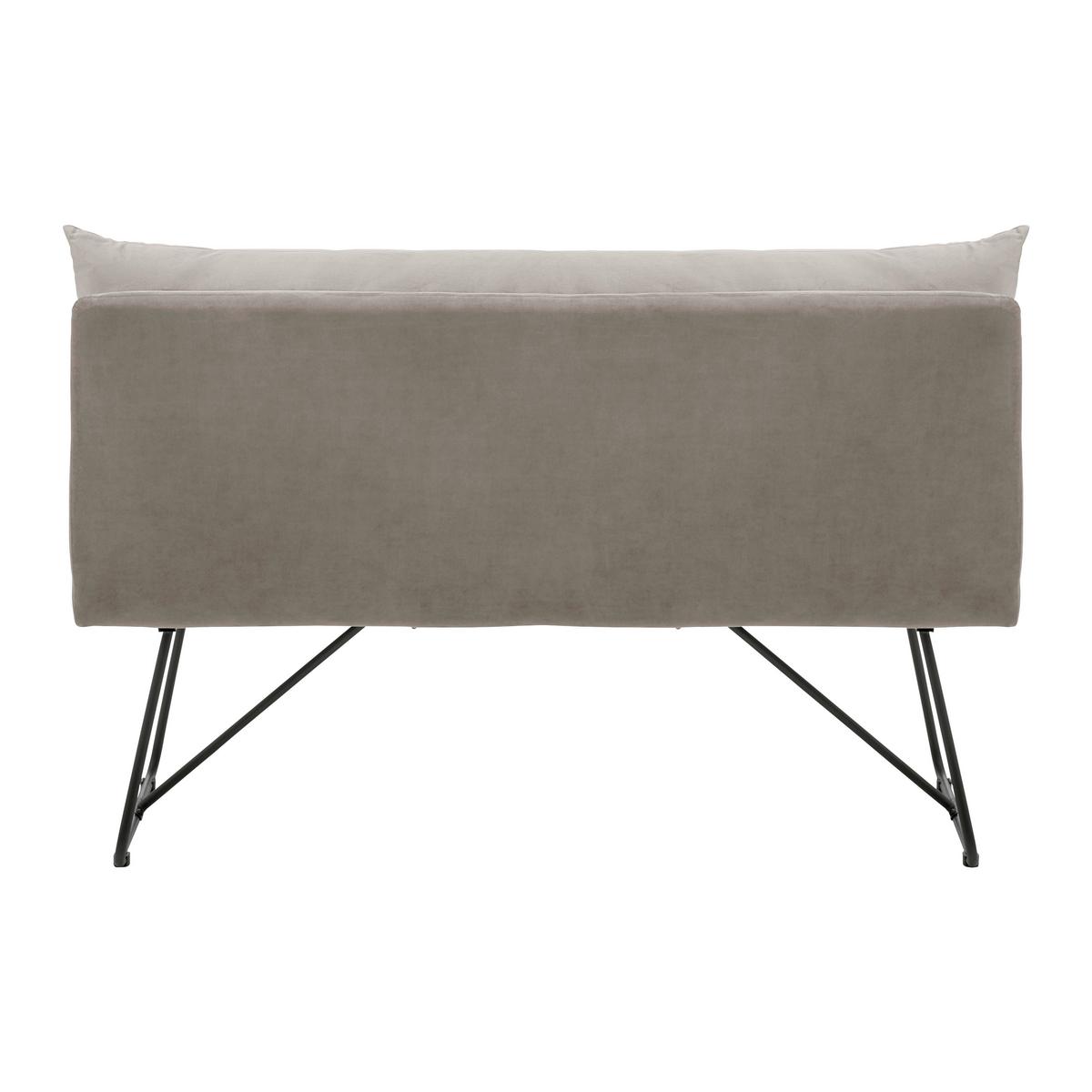 Lavica ze sametu Bono šedohnědá - černá/béžová, Moderní, kov/dřevo (140/92/63cm) - Bessagi Home