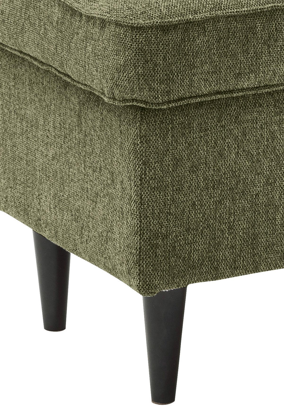 Hocker Oskar - Schwarz/Olivgrün, Basics, Holzwerkstoff/Textil (63/43/42cm) - MID.YOU