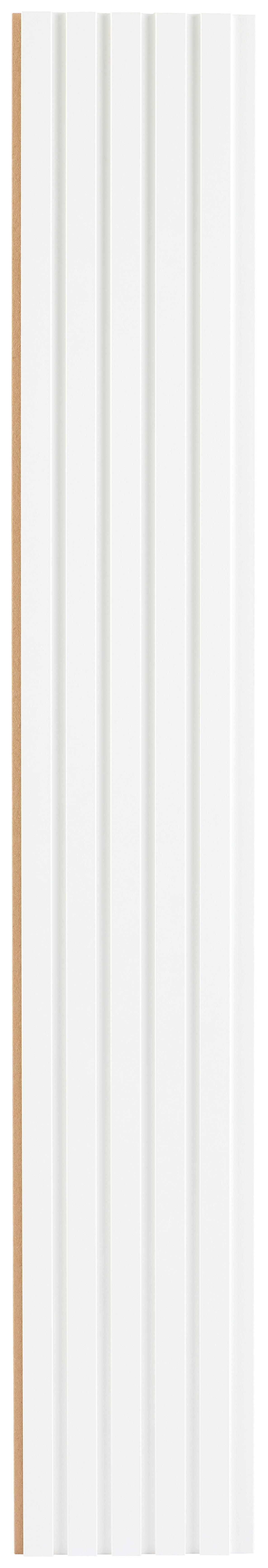 Akustikpaneel Anna Weiß B: 18,6 cm - Weiß, Trend, Holzwerkstoff (18,6/119/1,2cm)